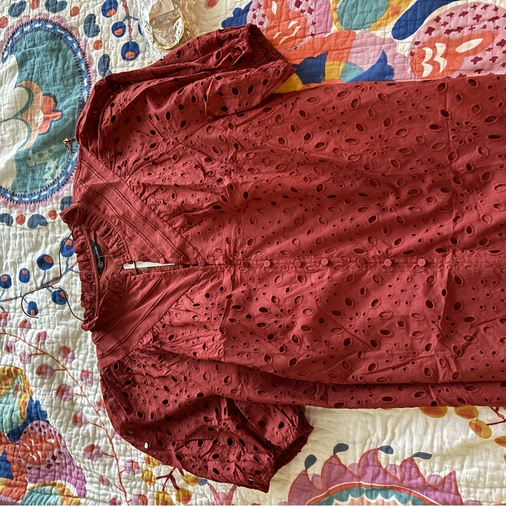 Red Eyelet Dress